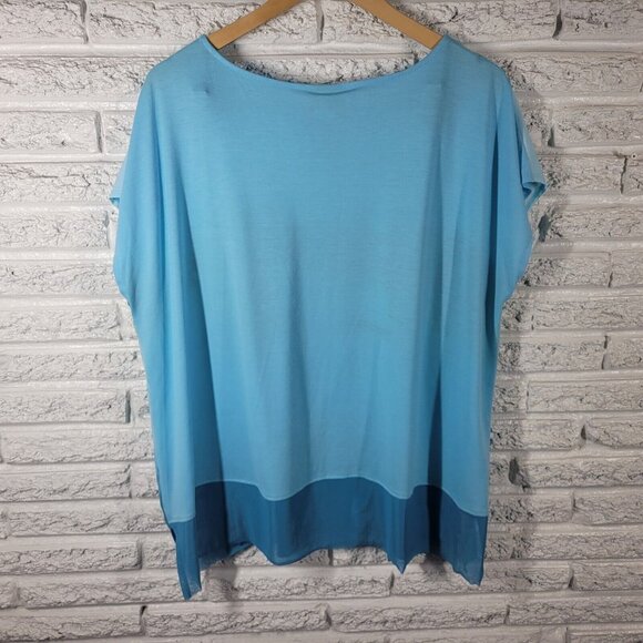 Ruby Rd Womens Top Extra Large XL Tee Polyester Sleeveless Blue Venice NOV85E - Picture 6 of 8